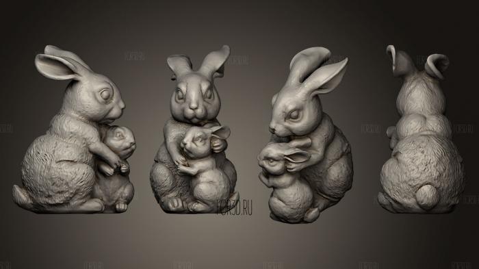 Rabbit Mother stl model for CNC